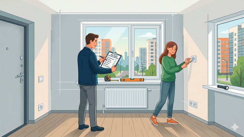 Иллюстрация с чек-листом для приемки квартиры в бюджетной новостройке города Нижнекамск в 2026 году